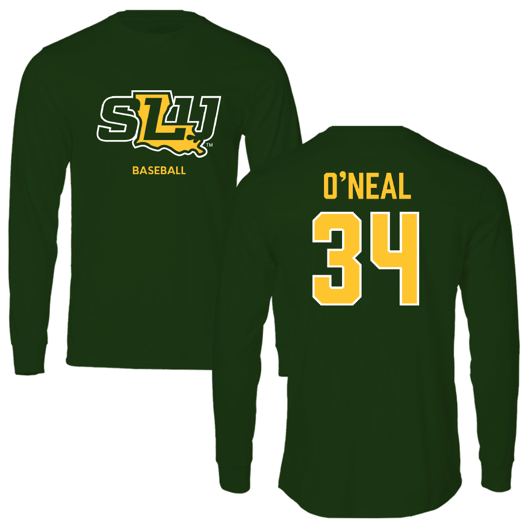 Southeastern Louisiana University Baseball Forest Green Performance Long Sleeve - #34 Conner O’Neal