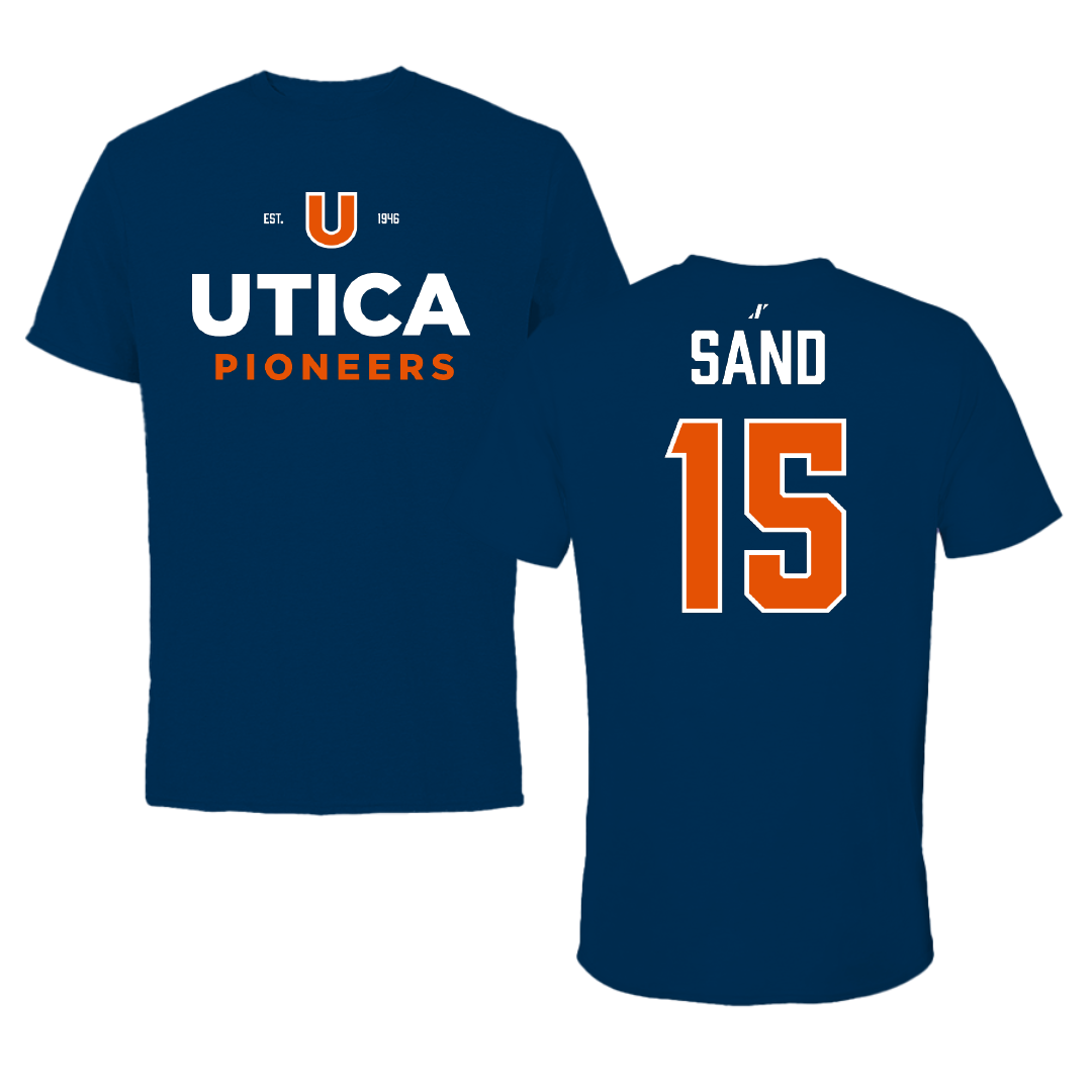 Utica University Basketball (M) Navy General Performance Tee - #15 Joshua Sand