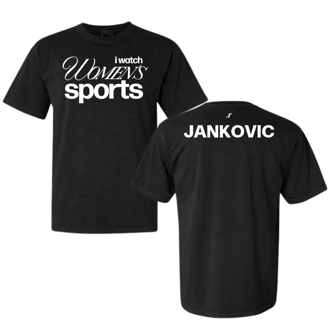 Tennis (W) Black WHM Comfort Colors Tee - Sara Jankovic