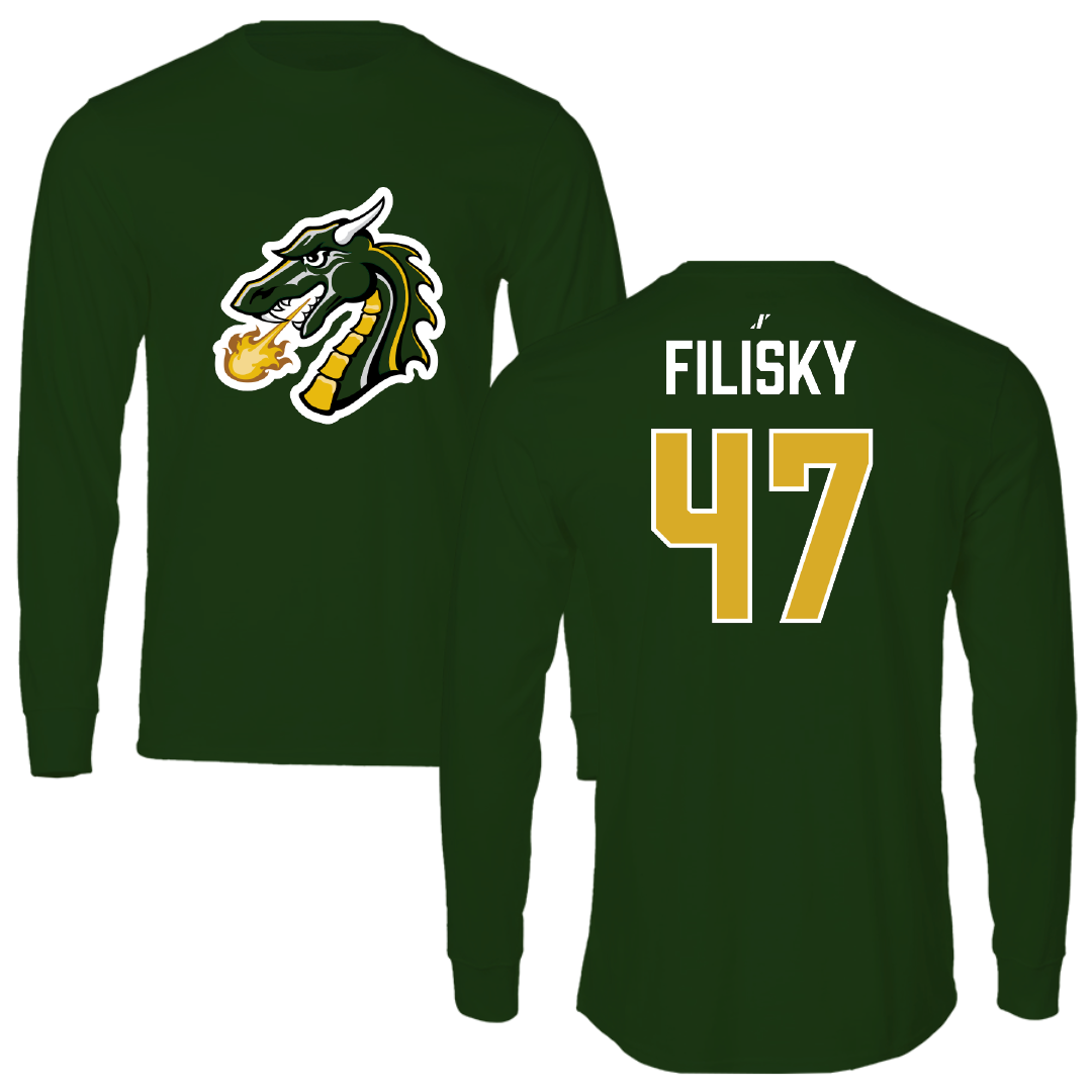 Tiffin University Baseball Forest Green Long Sleeve - #47 Emmitt Filisky