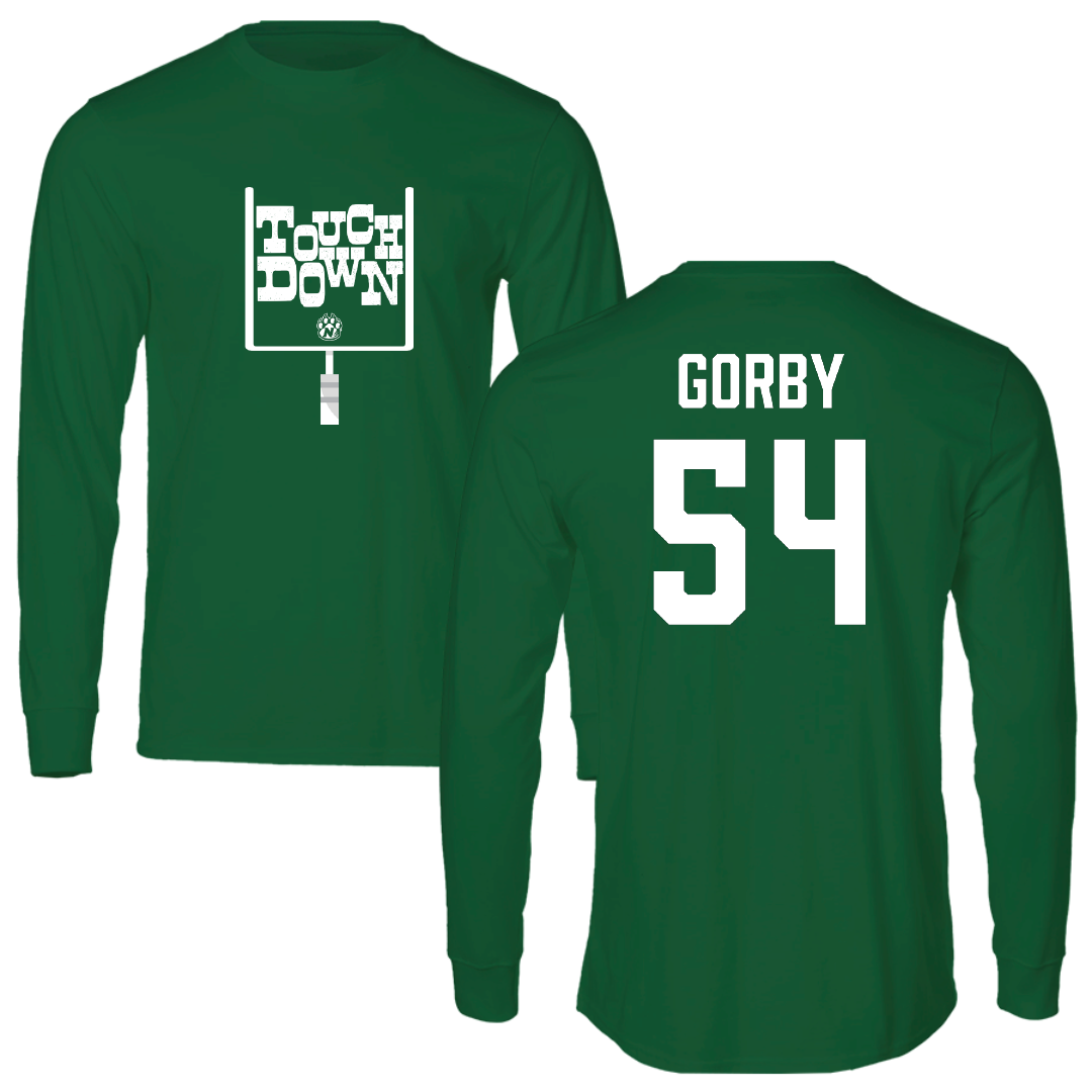 Northwest Missouri State University Football Green Touchdown Performance Long Sleeve - #54 Dean Gorby