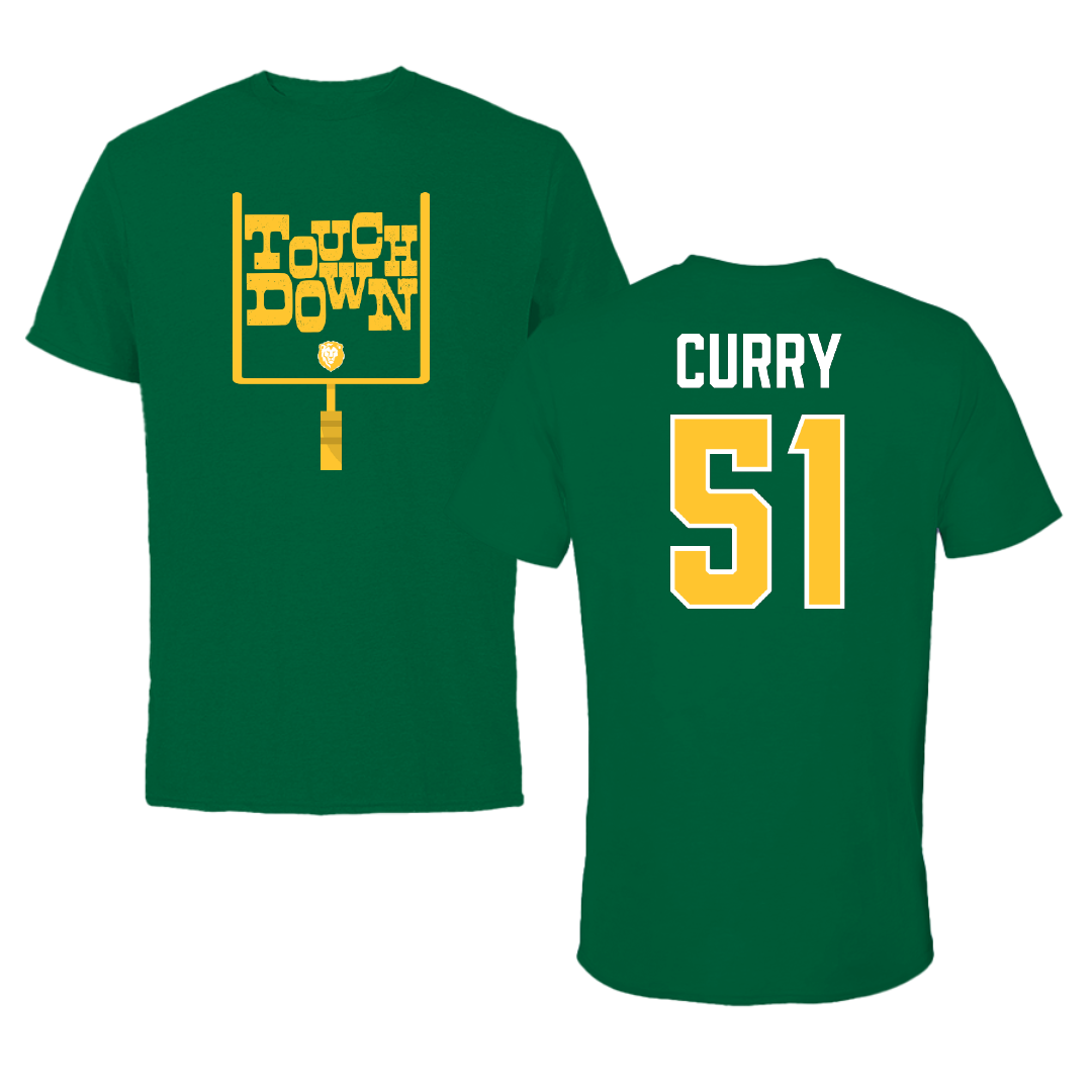 Southeastern Louisiana University Football Green Touchdown Performance Tee - #51 Breland Curry
