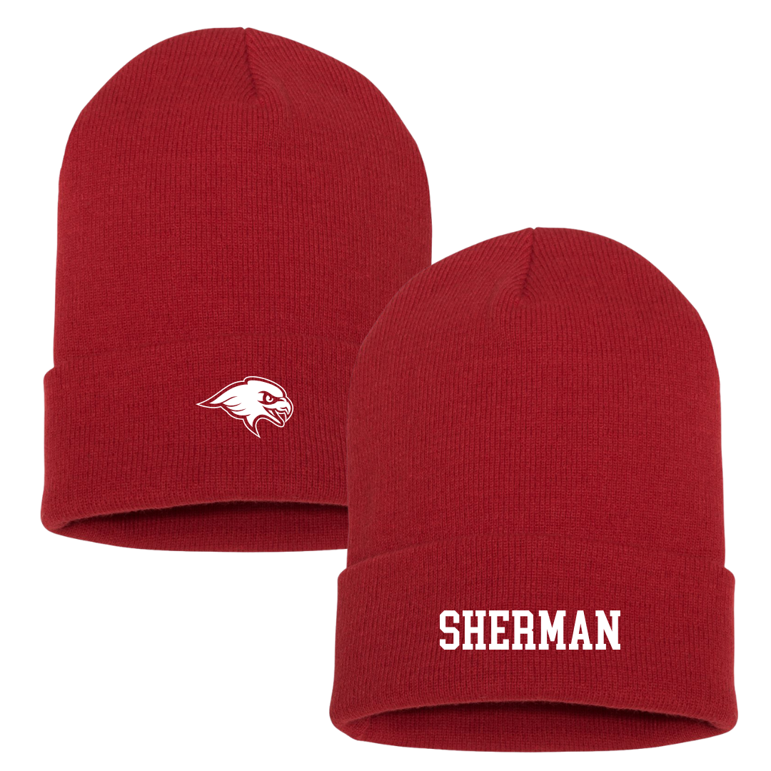 Montclair State University Volleyball (W) Red Beanie - #5 Rylee Sherman