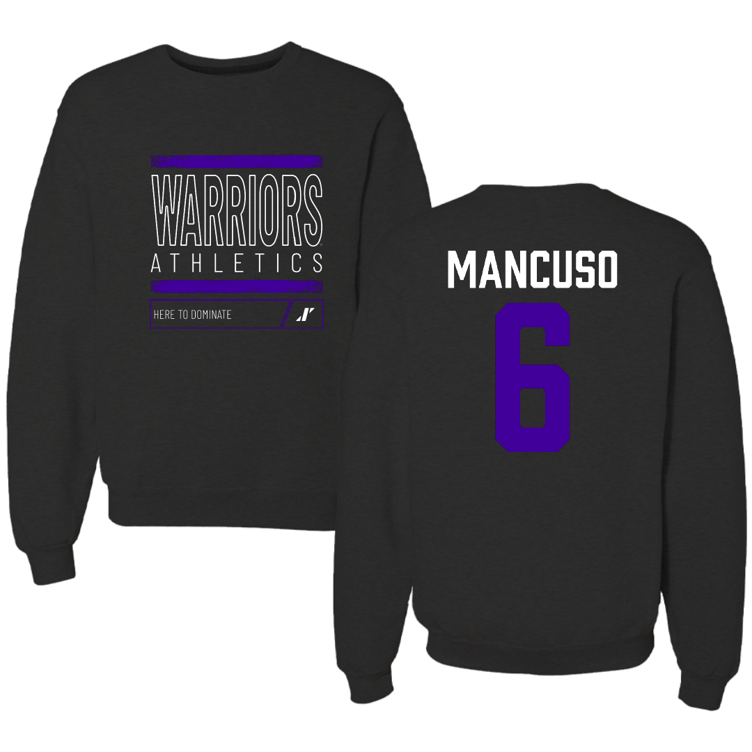 Winona State University Softball Black Dominate Crewneck - #6 Tiegan Mancuso