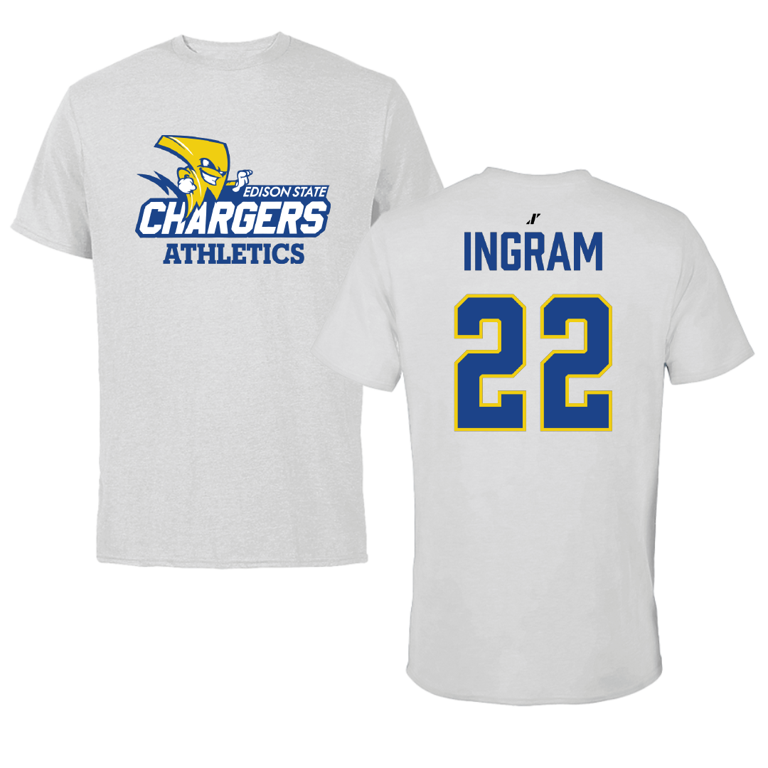 Edison State Community College Basketball Light Gray Performance Tee - #22 Chylan Ingram