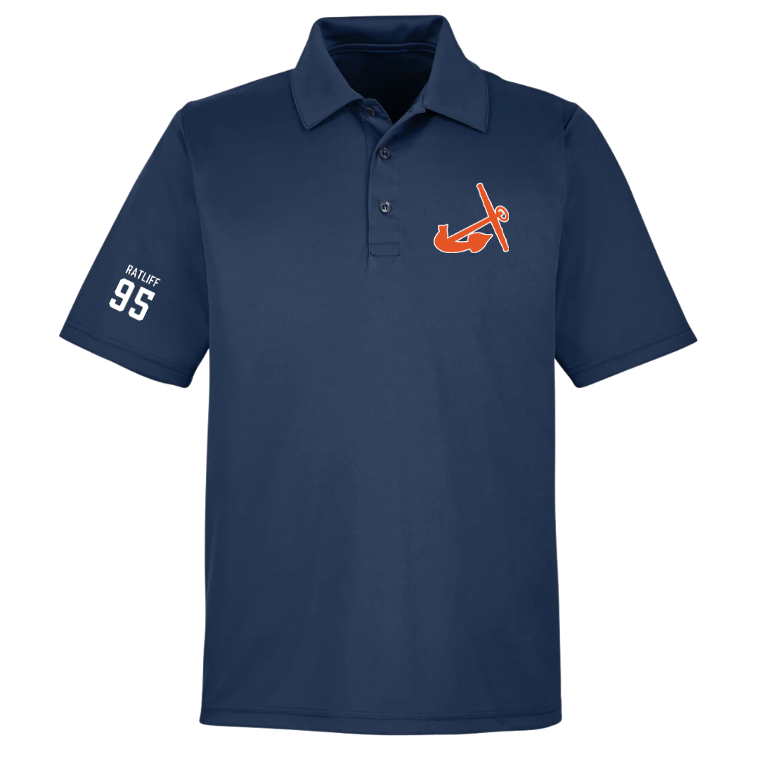 Hope College Football Navy Polo - #95 Ty Ratliff