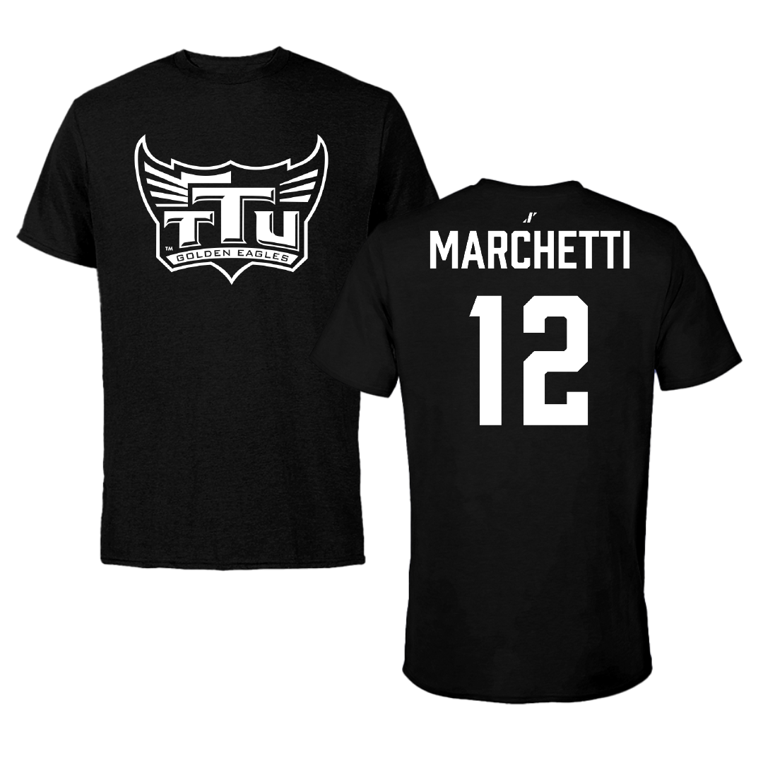 Tennessee Technological University Baseball Black Performance Tee - #12 Anthony Marchetti