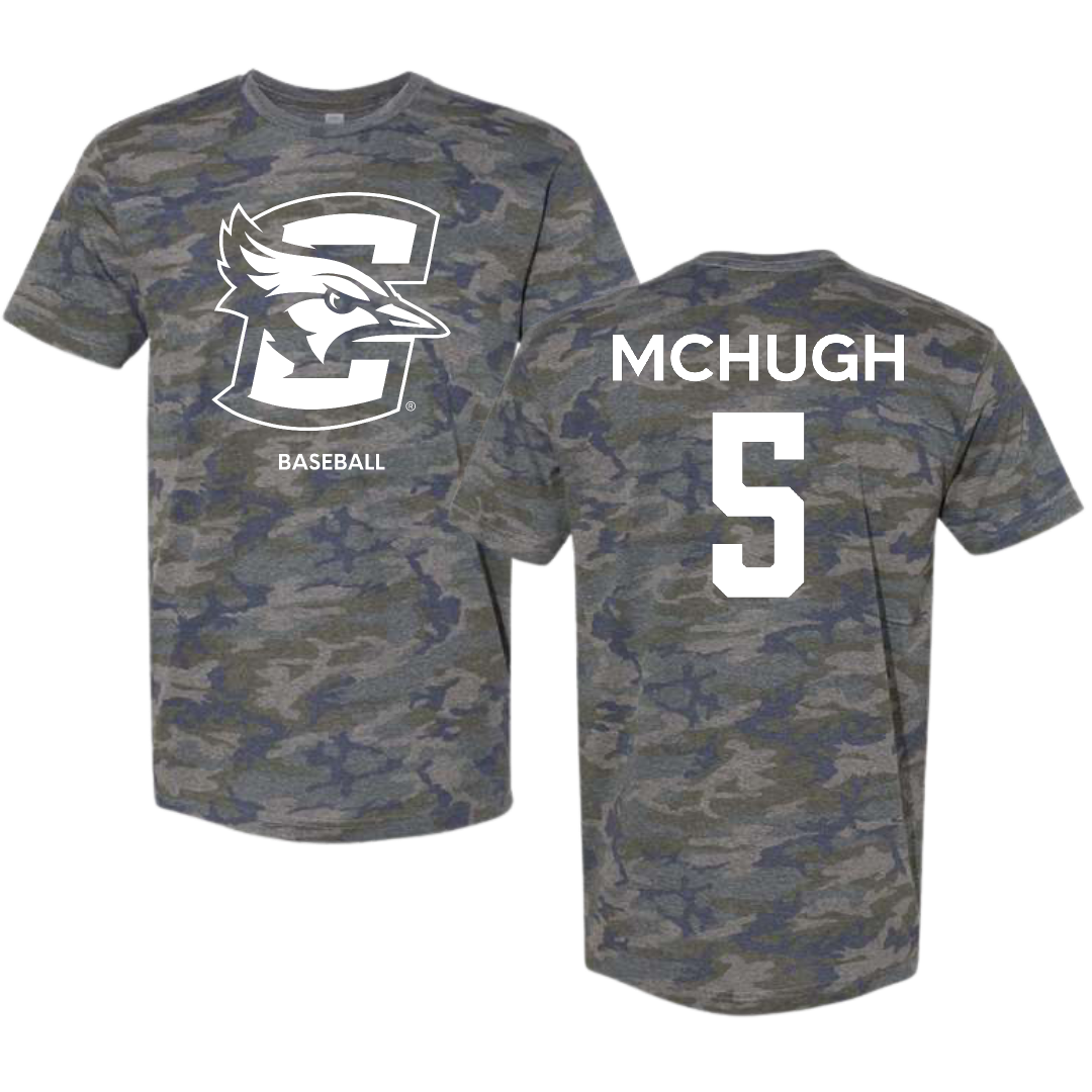 Creighton University Baseball Vintage Camo Tee - #5 Nate McHugh