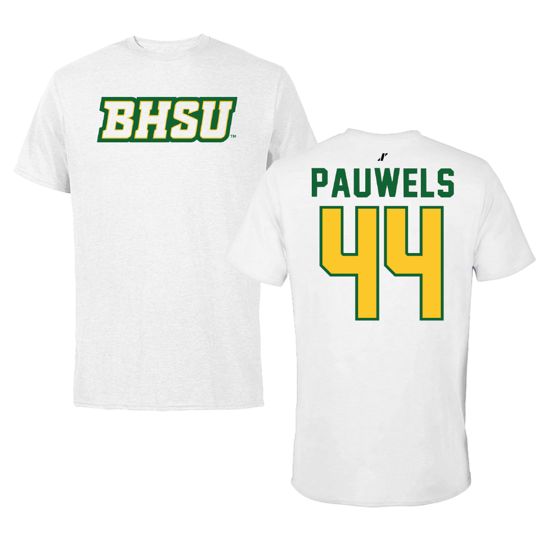 Black Hills State University Softball White Performance Tee - #44 Ashlynn Pauwels