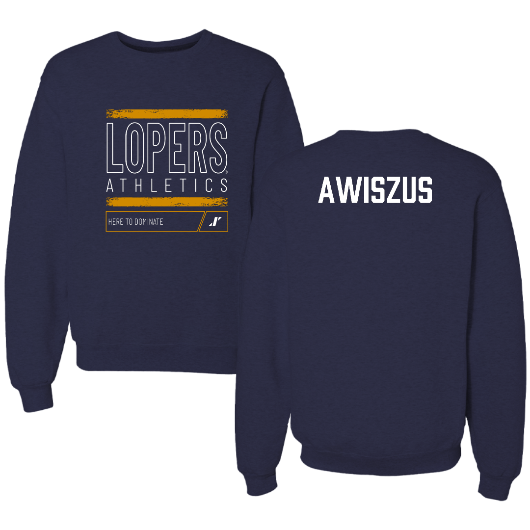 University of Nebraska at Kearney Wrestling Navy Dominate Crewneck - Jacob Awiszus