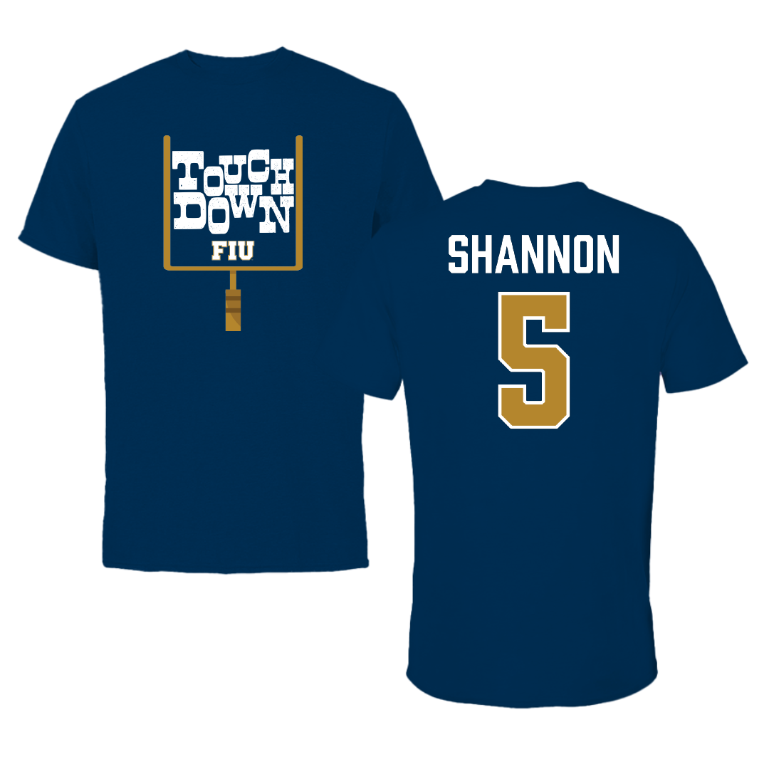Florida International University Football Navy Touchdown Performance Tee - #5 Steven Shannon