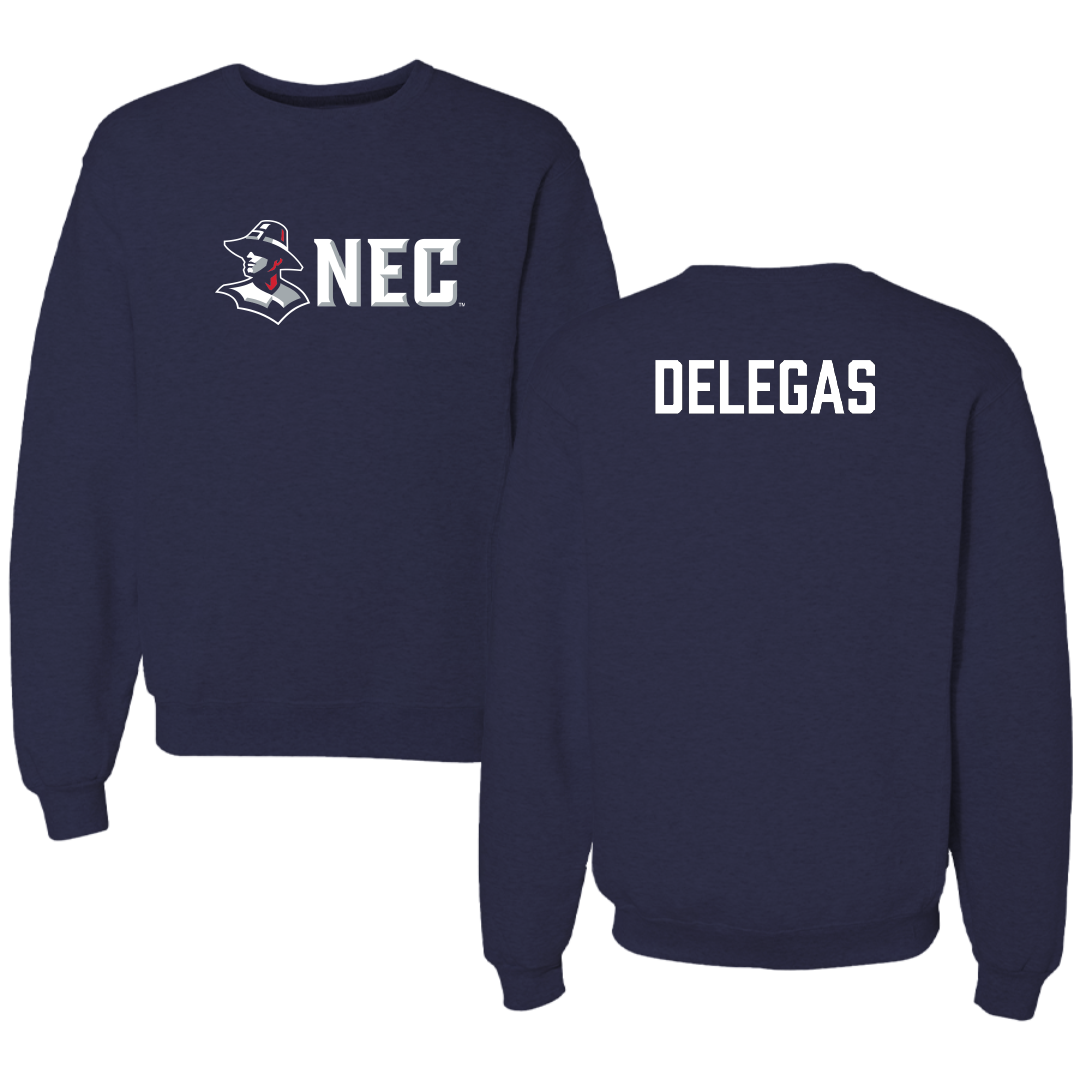 New England College Wrestling (W) Navy Crewneck - Olivia Delegas