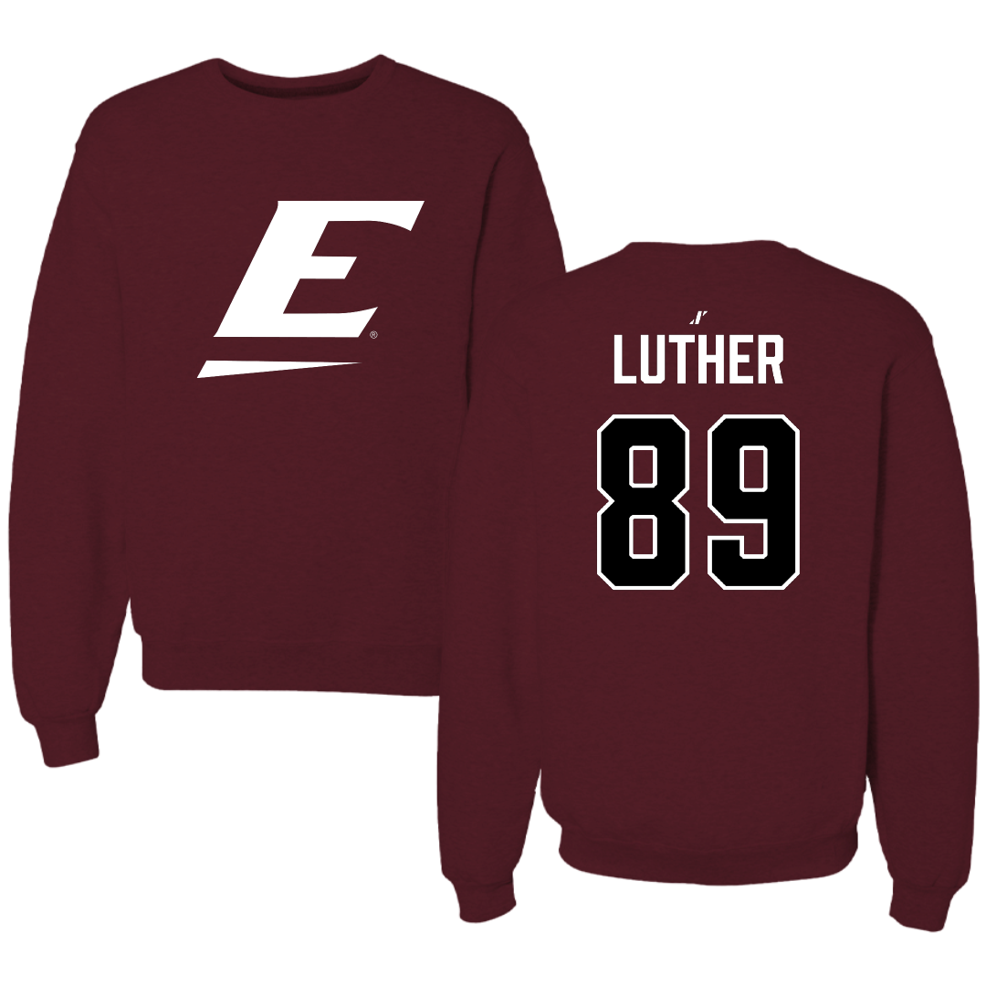Eastern Kentucky University Football Maroon Crewneck - #89 Austin Luther