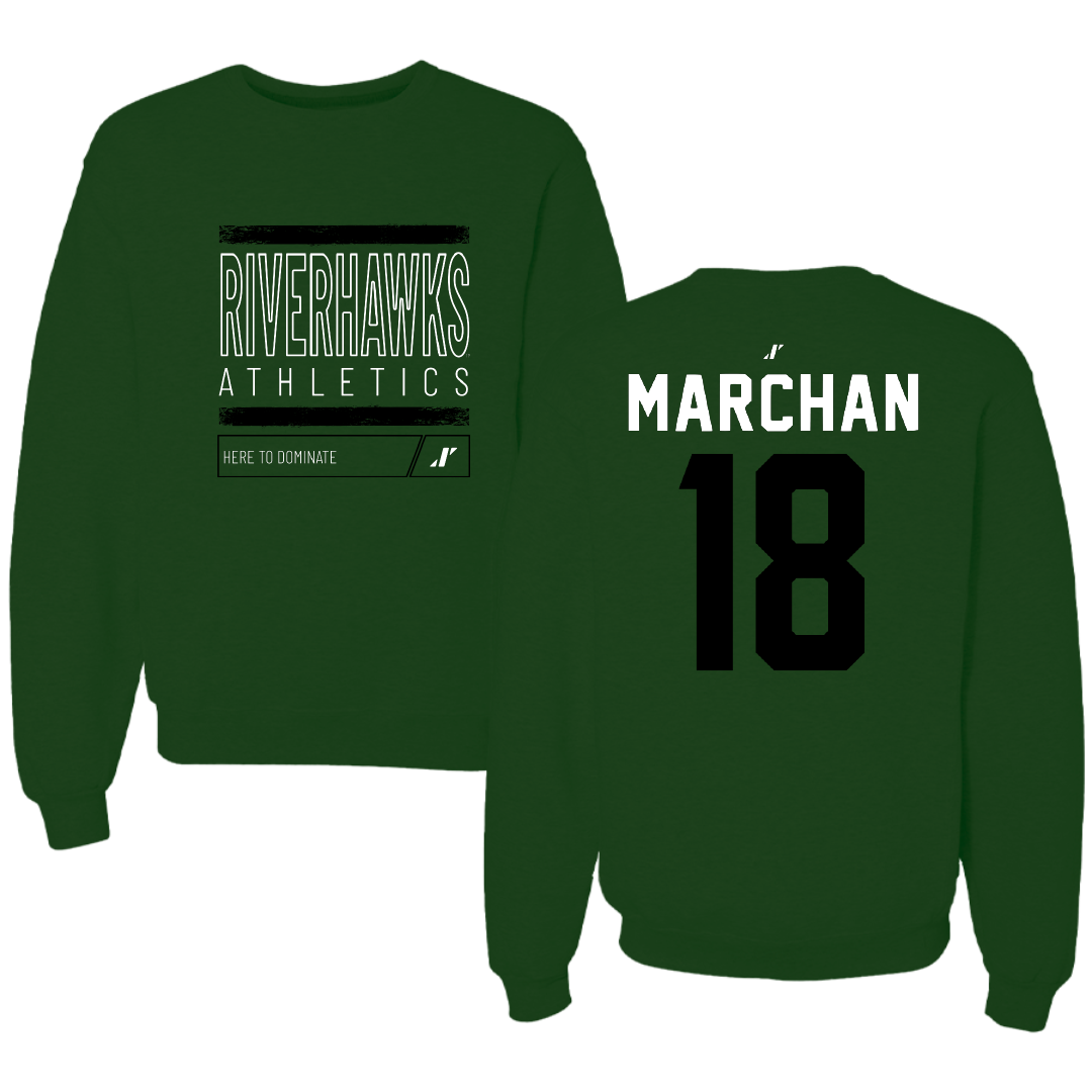 Northeastern State University Soccer Forest Green Dominate Crewneck - #18 Edson Marchan