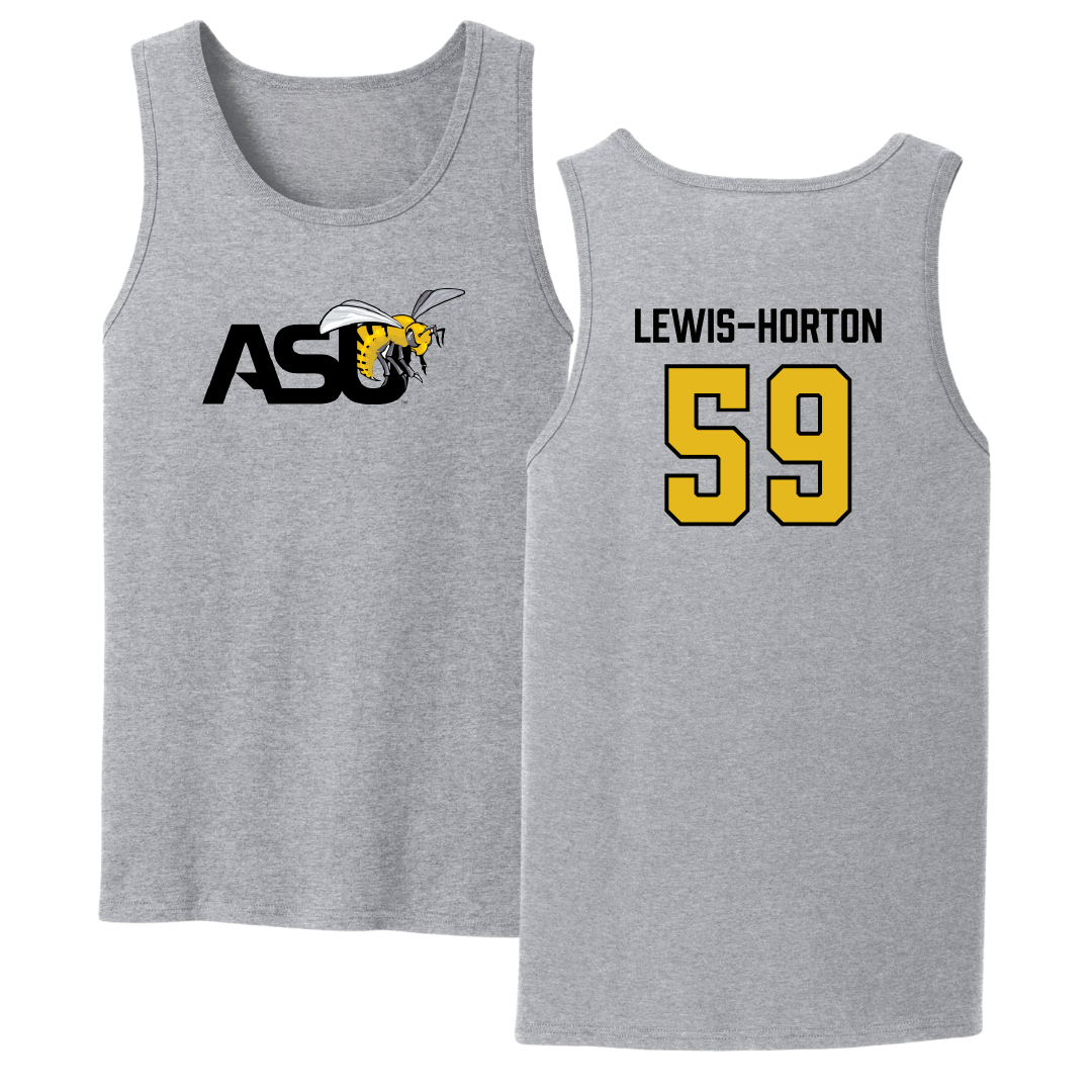 Alabama State University Football Sport Gray Tank Top - #59 Jaland Lewis-Horton