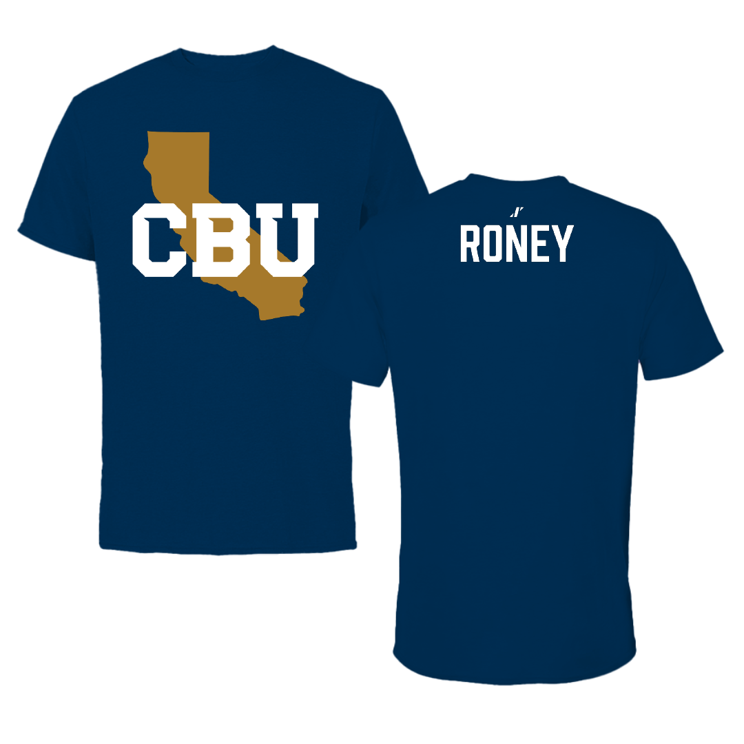 California Baptist University Cheer Navy State Performance Tee - Gracelyn Roney