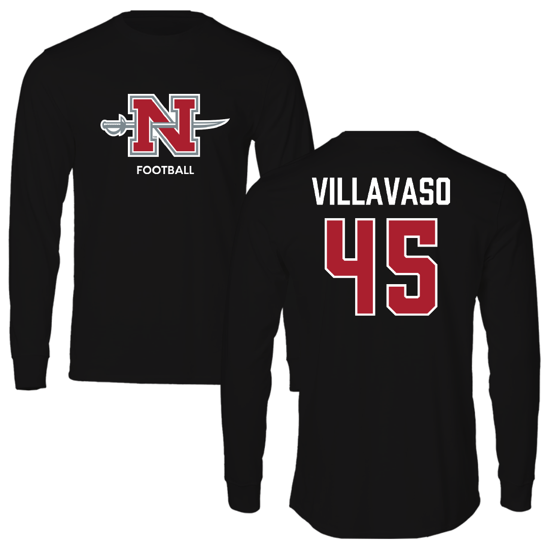 Nicholls State University Football Black Mascot Performance Long Sleeve - #45 Alex Villavaso