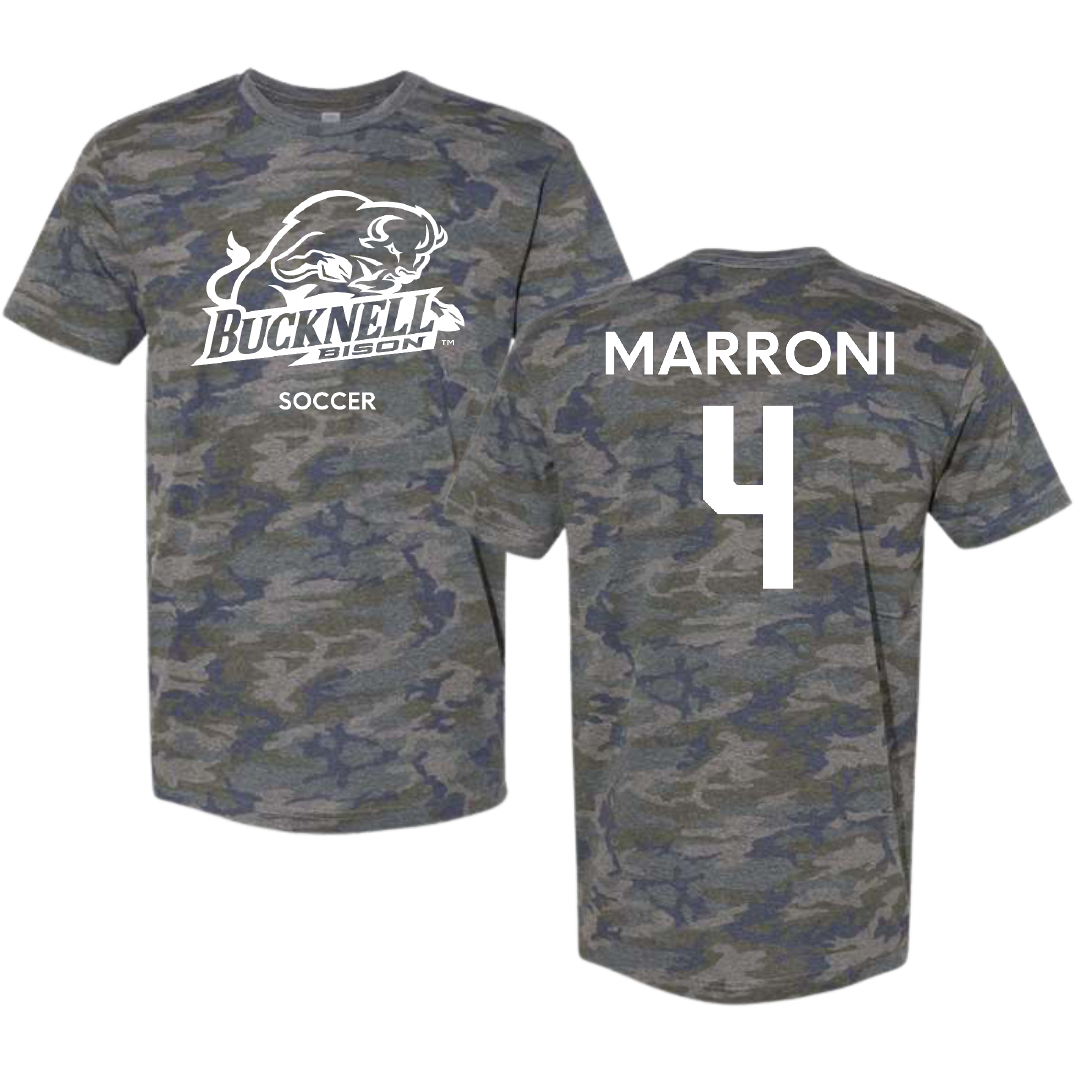 Bucknell University Soccer (M) Vintage Camo Tee - #4 Gianluca Marroni