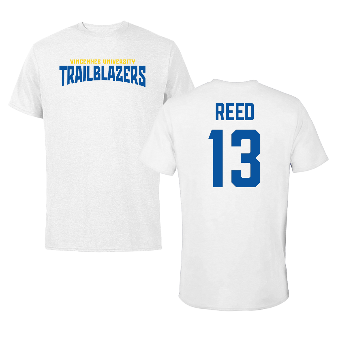 Vincennes University Baseball White Classic Performance Tee - #13 Carson Reed