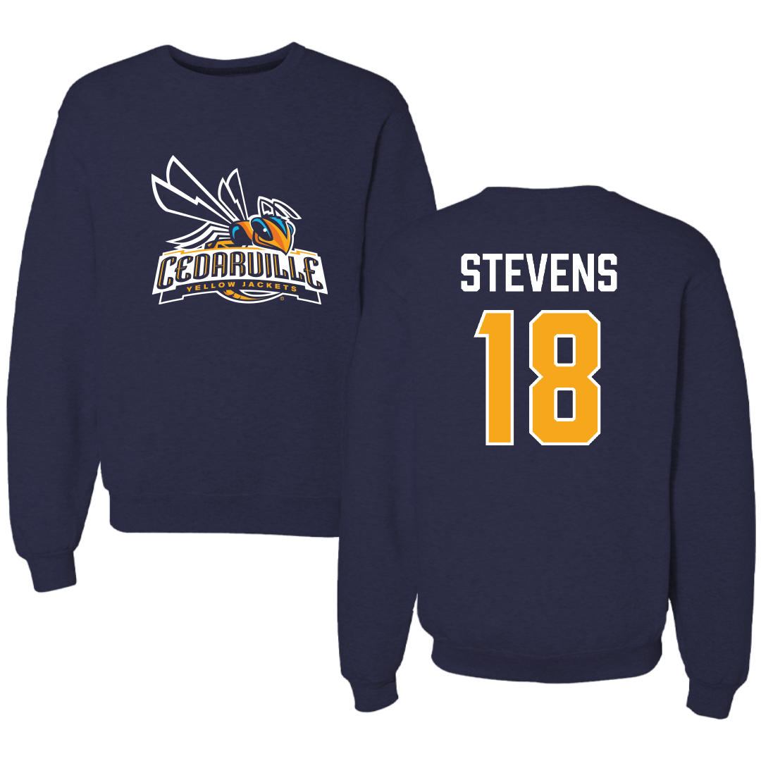 Cedarville University Baseball Navy Crewneck - #18 DaVonn Stevens