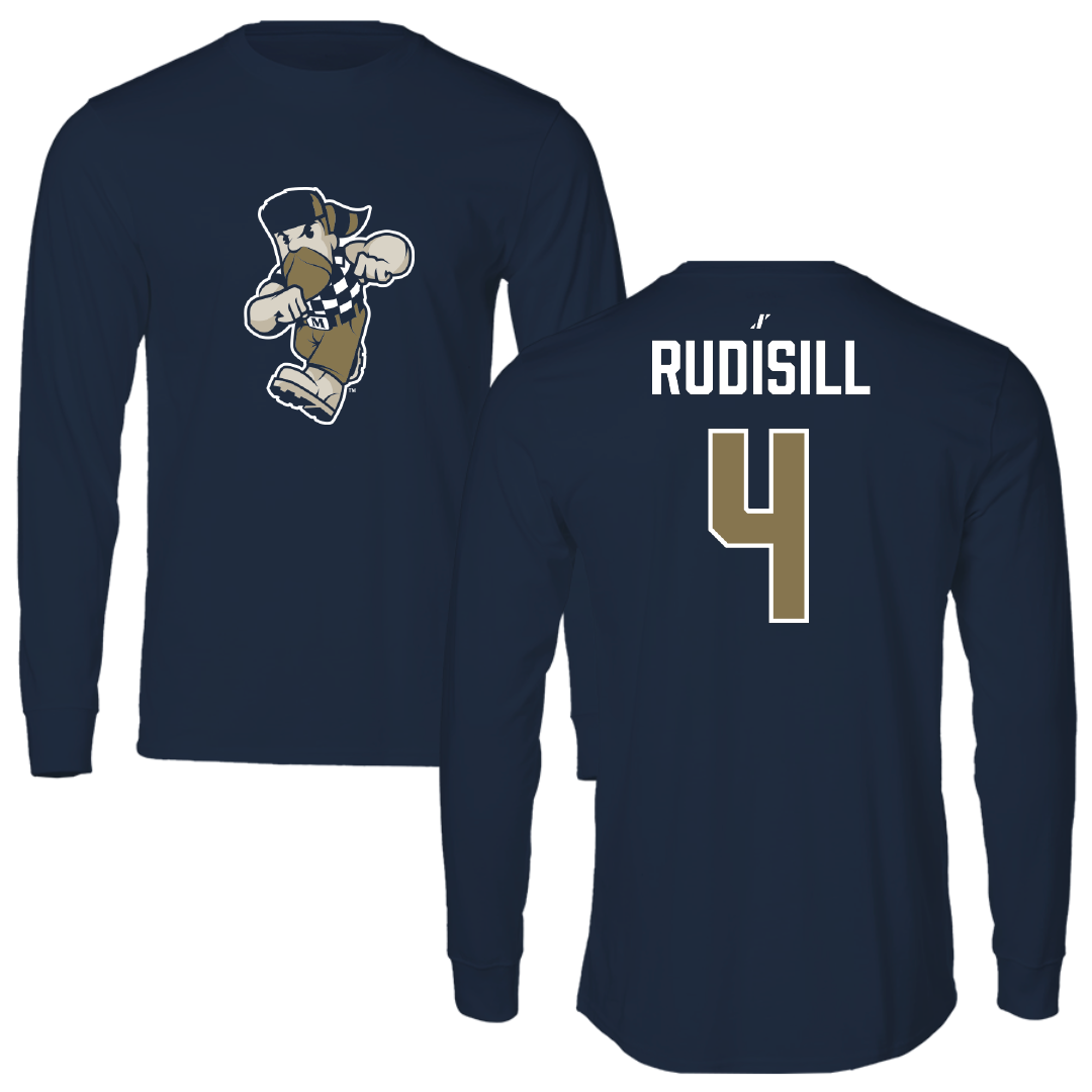 Mount St. Mary's University Baseball Navy Performance Long Sleeve - #4 Bryce Rudisill