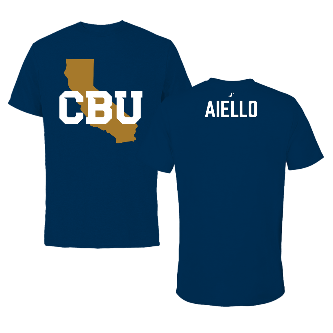 California Baptist University Swimming & Diving Navy State Performance Tee - Isabella Aiello