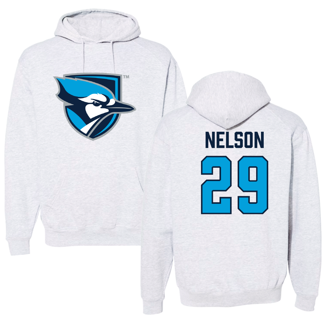 Elmhurst University Baseball Light Gray Hoodie - #29 Aidan Nelson