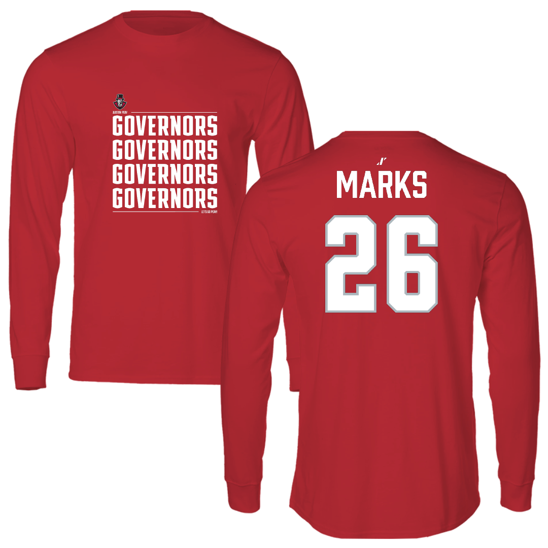 Austin Peay State University Softball Red General Long Sleeve - #26 Emily Marks