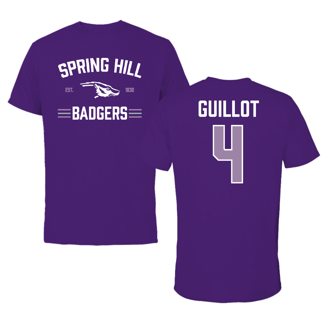 Spring Hill College Baseball Purple General Tee - #4 Walter Guillot