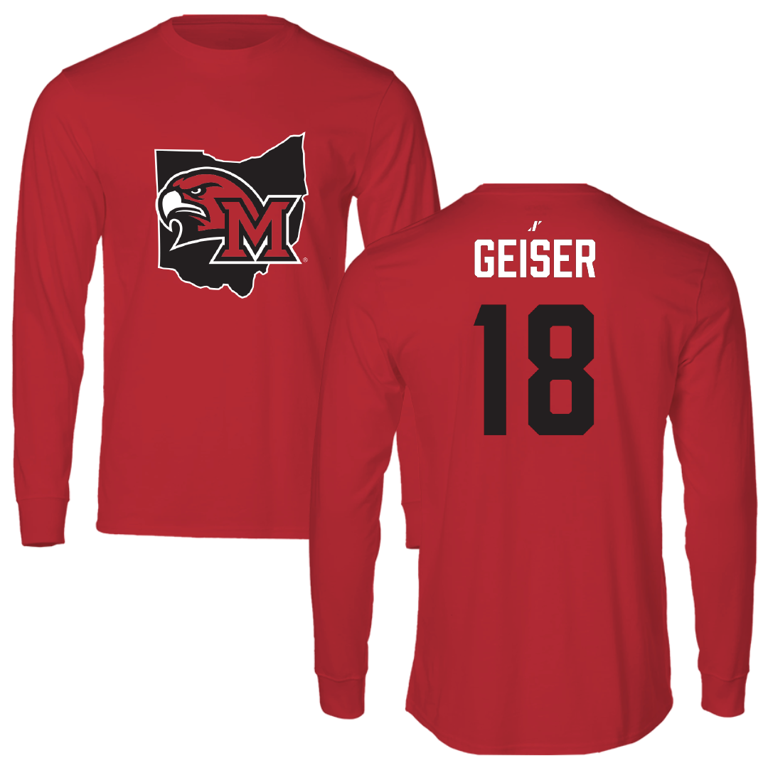 Miami University (Ohio) Baseball Red State Performance Long Sleeve - #18 Jack Geiser