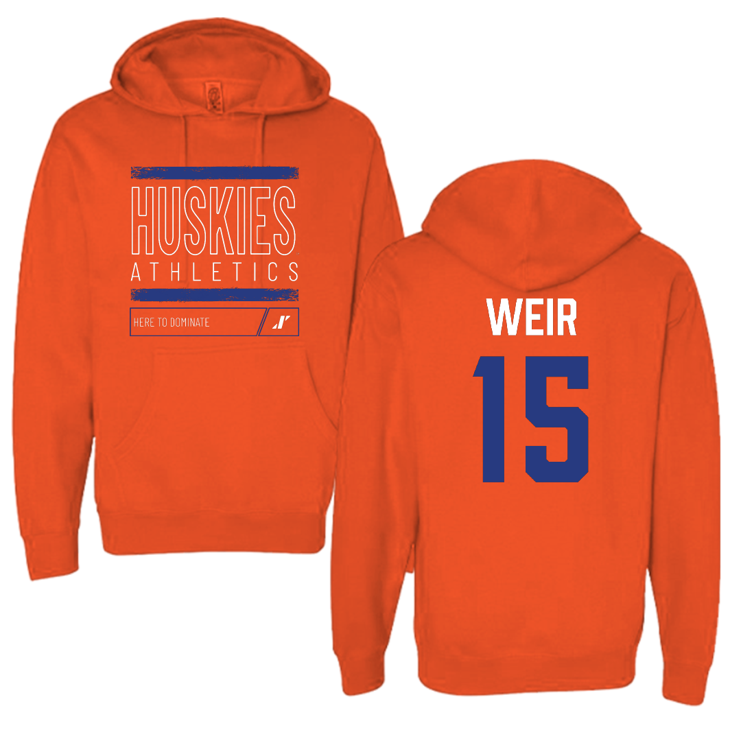 Houston Christian University Football Orange Dominate Hoodie - #15 Jake Weir