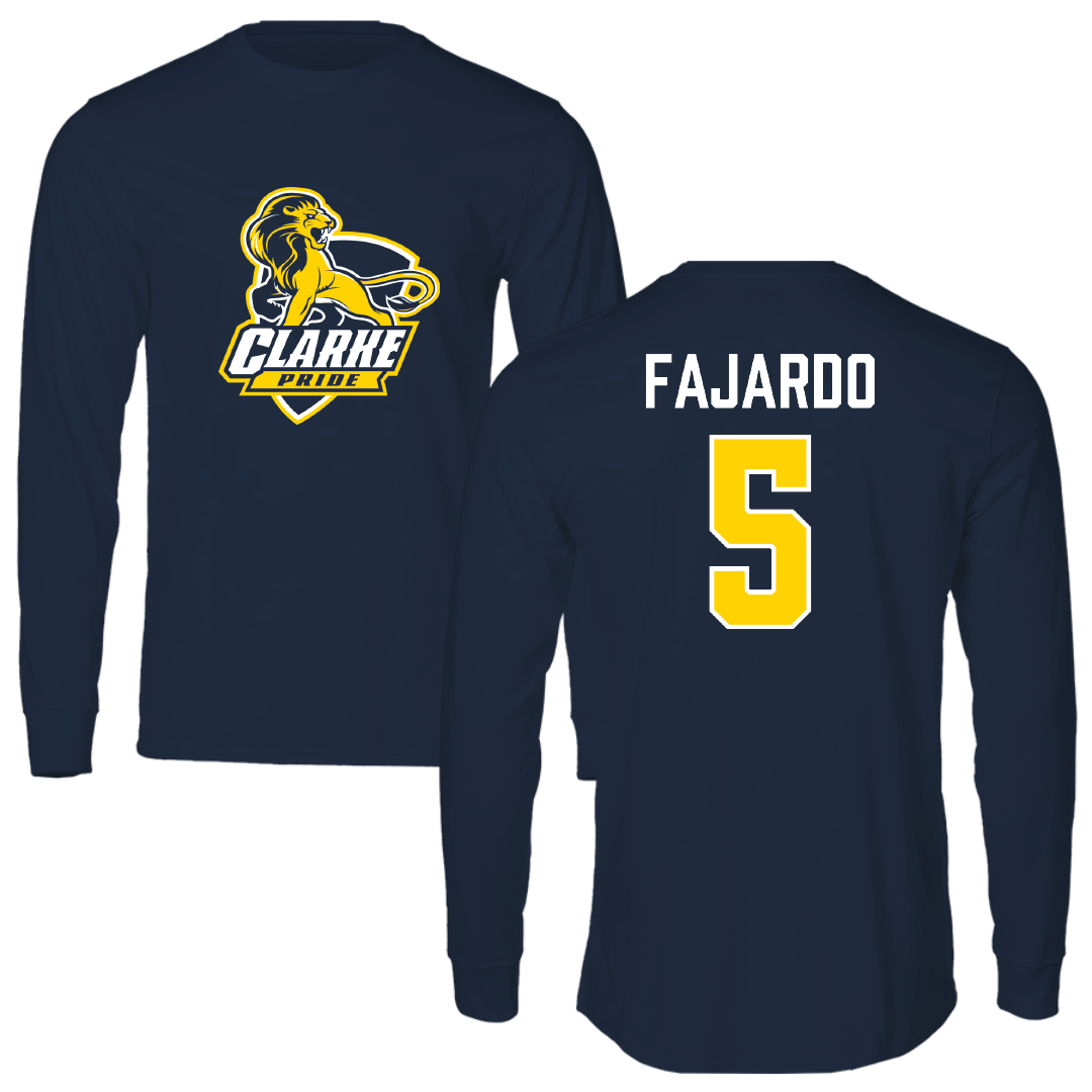 Clarke University Soccer (W) Navy Performance Long Sleeve - #5 Marcela Fajardo