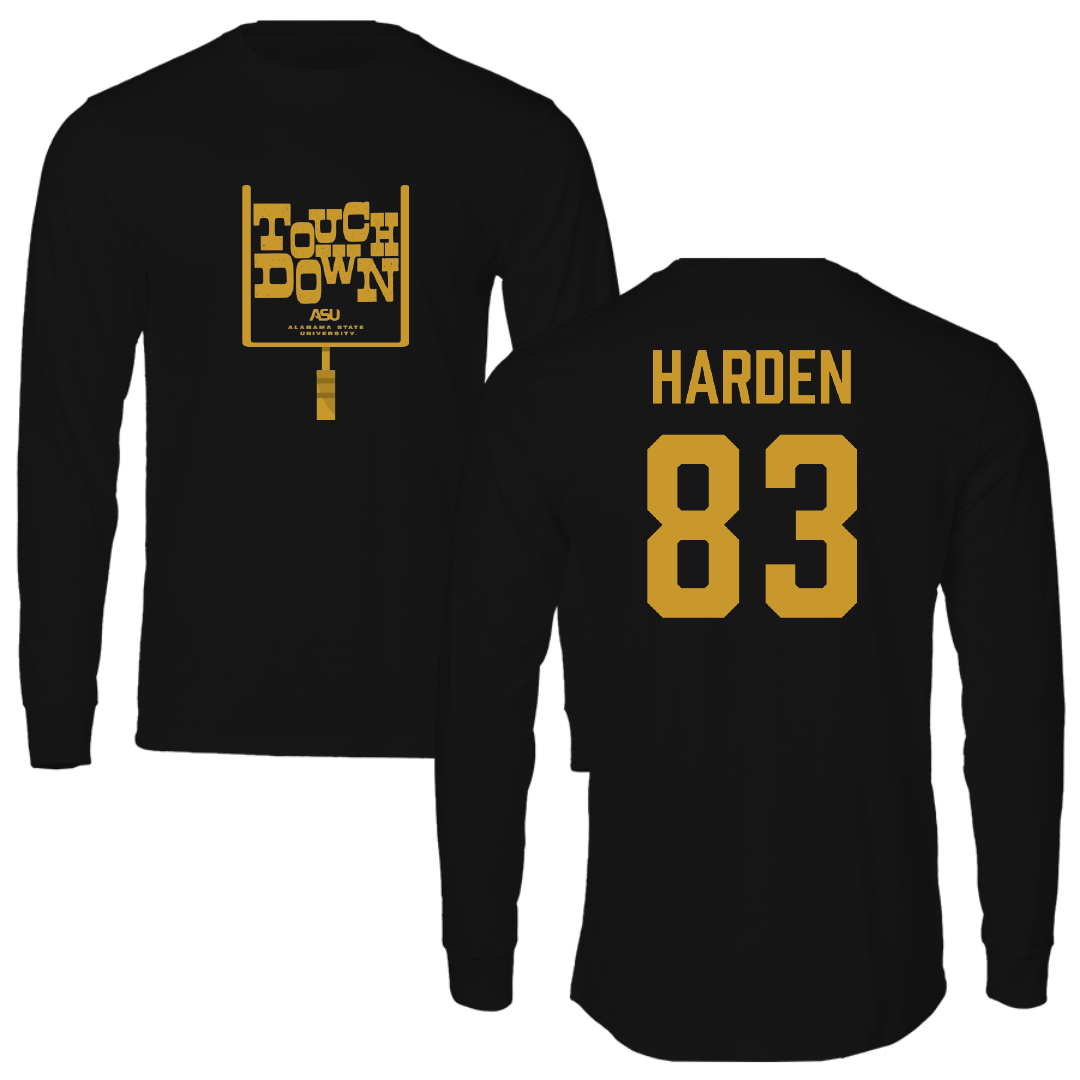Alabama State University Football Black Touchdown Performance Long Sleeve - #83 Derick Harden