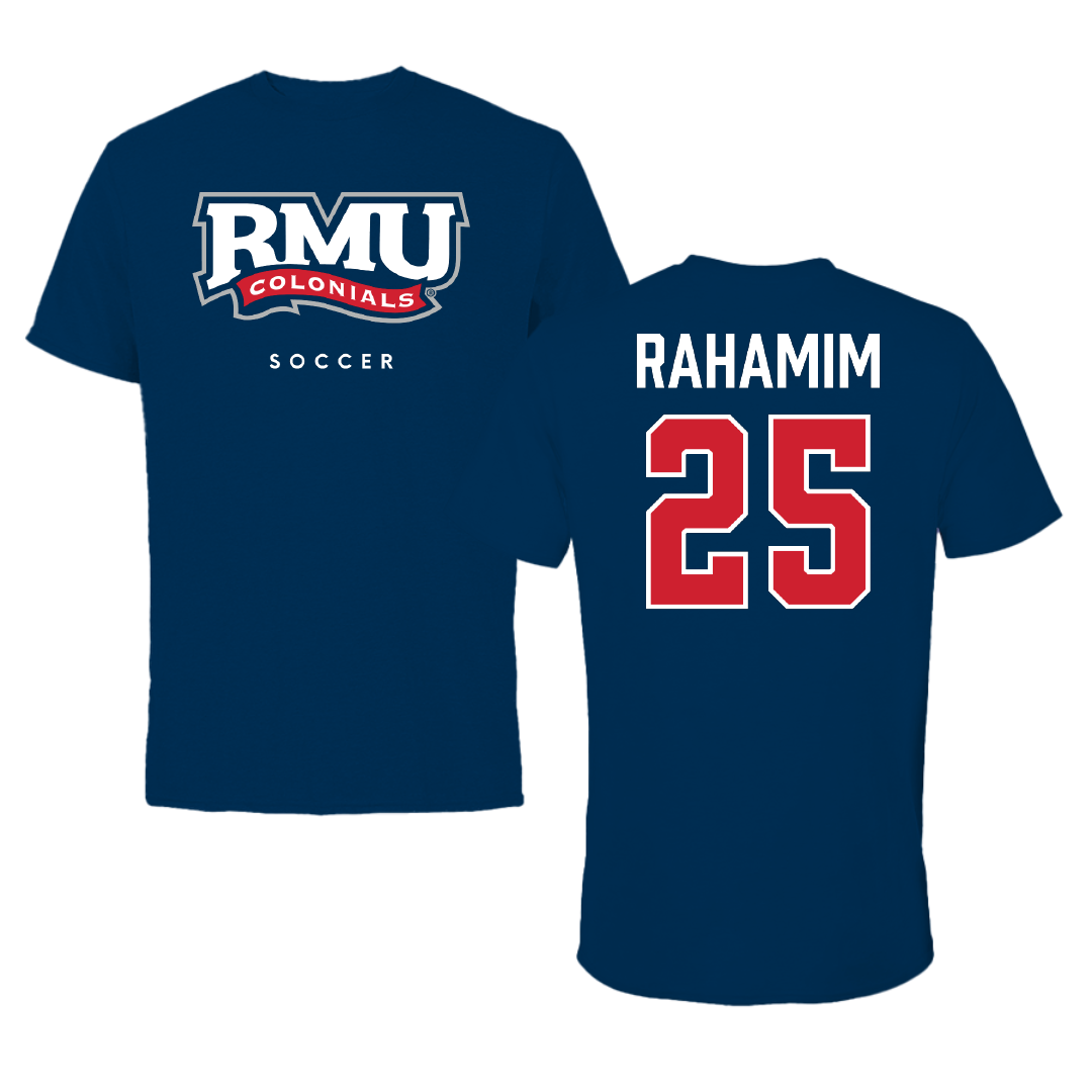 Robert Morris University Soccer (M) Navy Tee - #25 Royie Rahamim