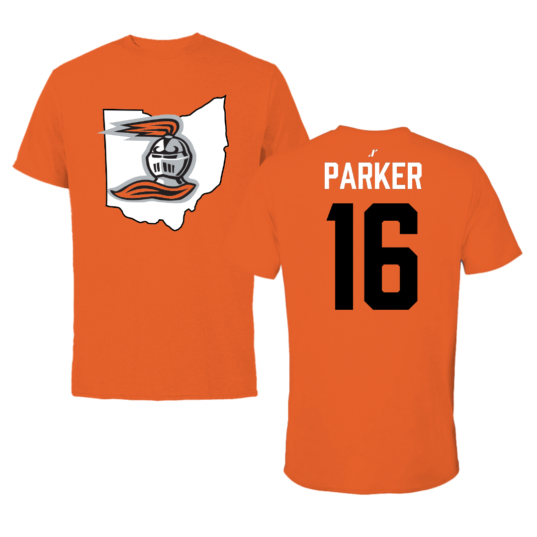 Heidelberg University Lacrosse Orange State Tee - #16 Colin Parker