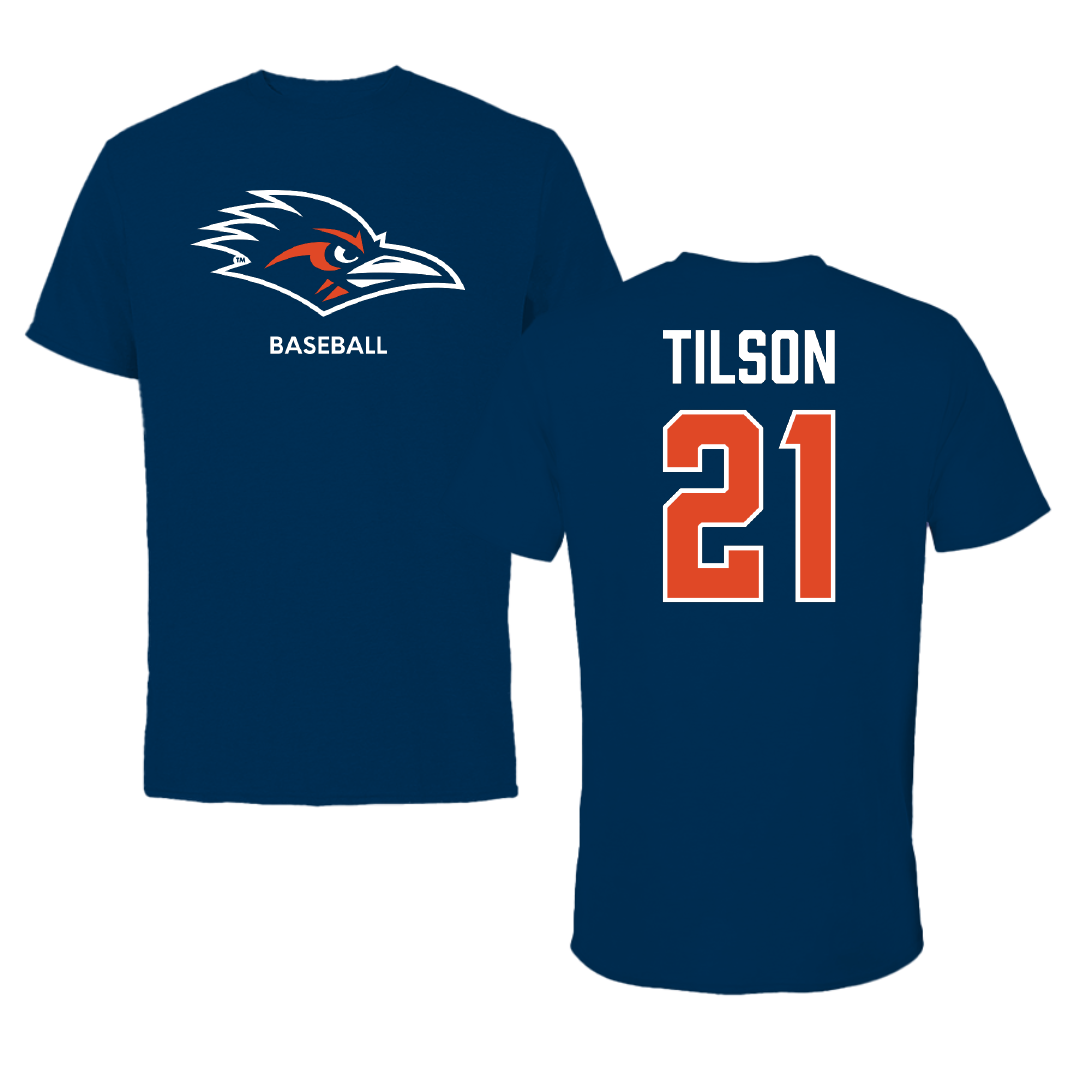 University of Texas at San Antonio Baseball Navy Performance Tee - #21 Ty Tilson