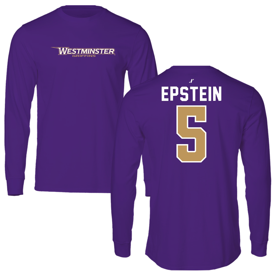 Westminster University (Utah) Soccer Purple Performance Long Sleeve - #5 Jack Epstein