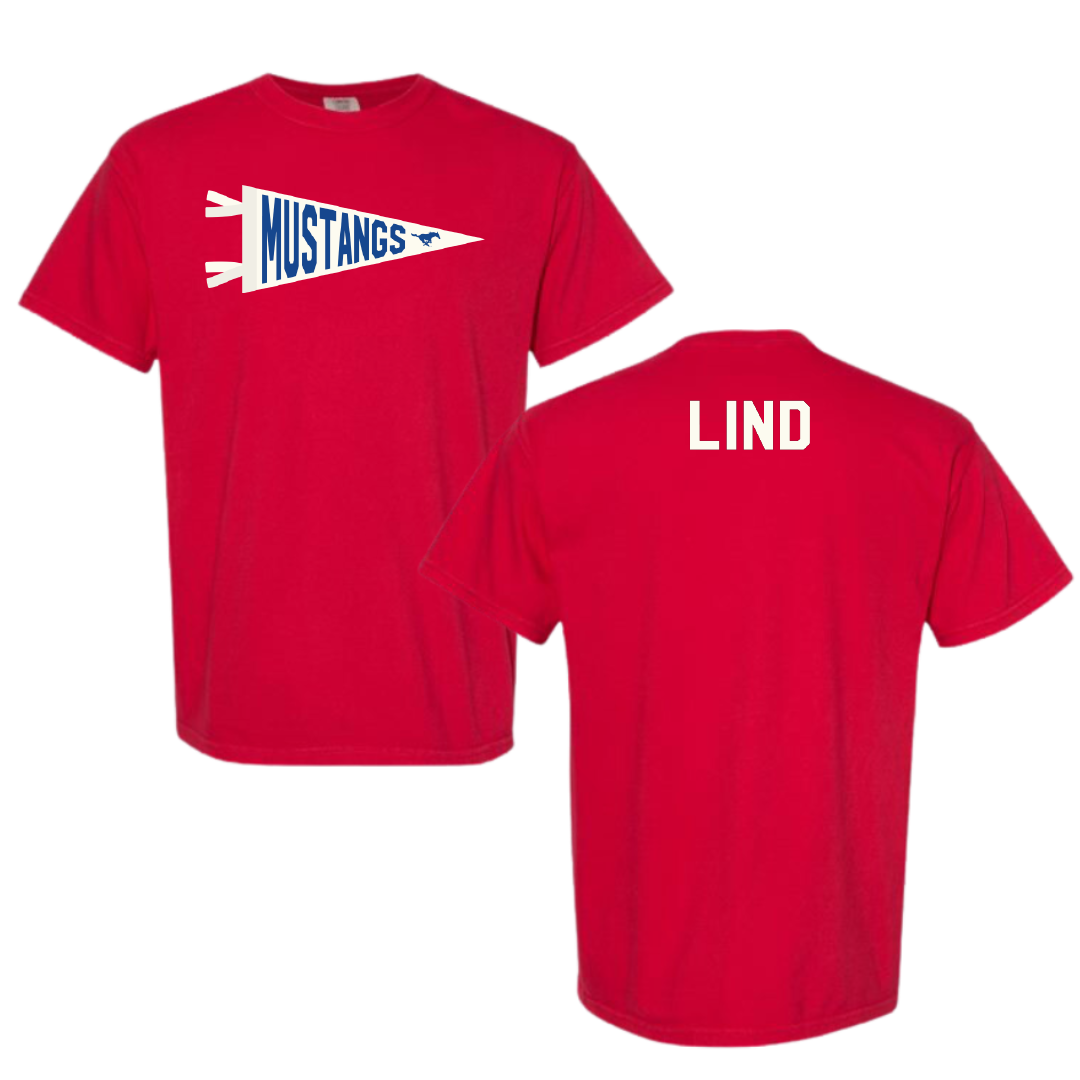 Southern Methodist University Swimming & Diving Red Pennant Comfort Colors Tee - Olivia Lind