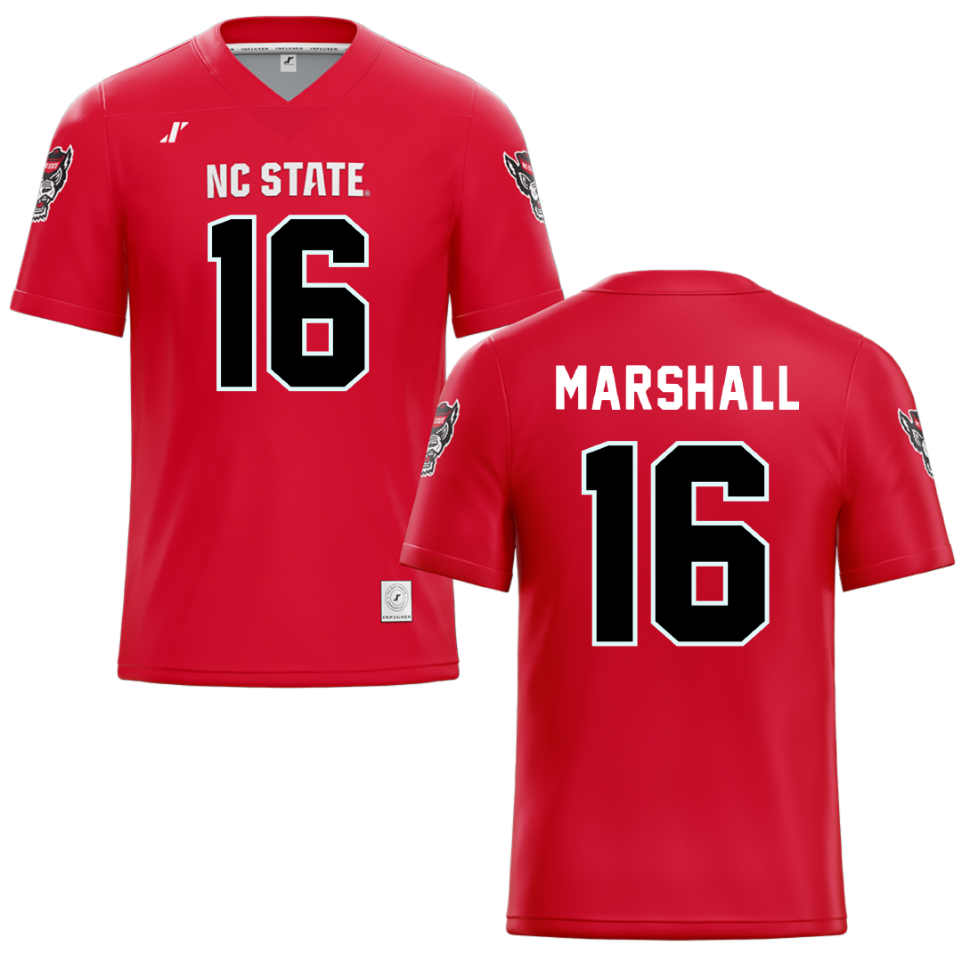 North Carolina State University Red Football Jersey - #16 Devon Marshall