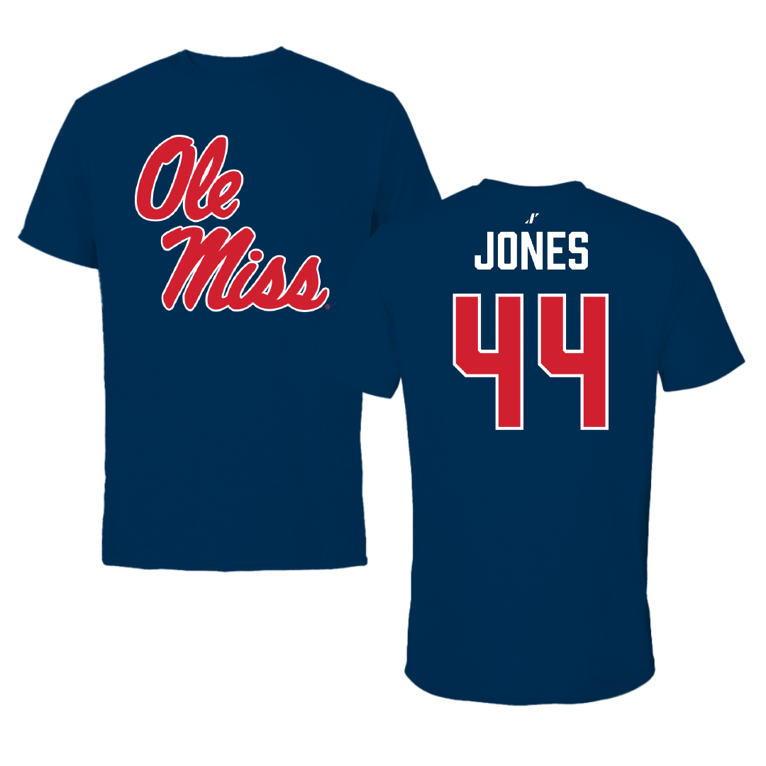 Ole Miss Football Navy Performance Tee - #44 Andrew Jones