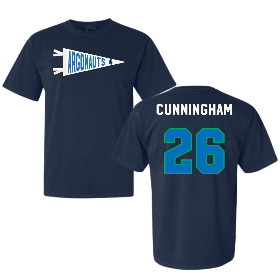 University of West Florida Football Navy Pennant Comfort Colors Tee - #26 Ryan Cunningham