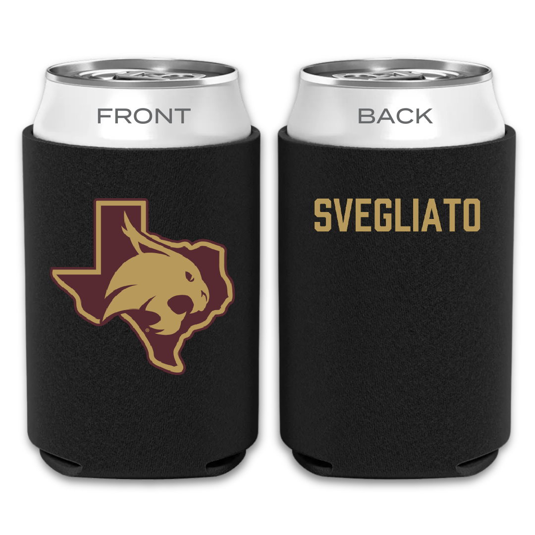 Texas State University Cheer Black Can Cooler - Carlyn Svegliato