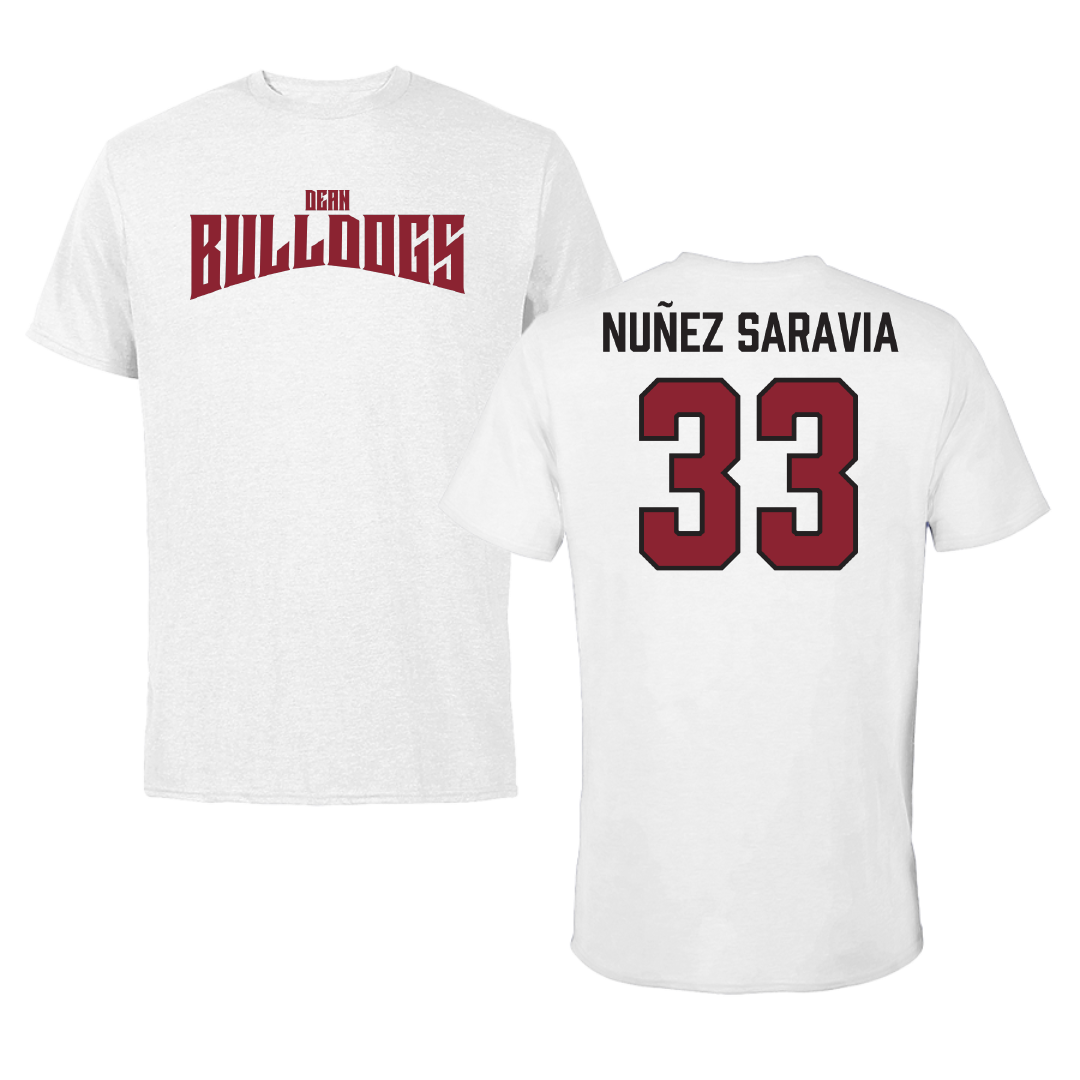 Dean College Soccer (M) White Classic Tee - #33 Victor Nuñez Saravia