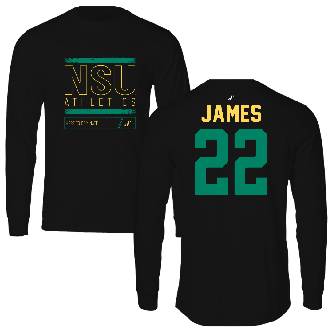Norfolk State University Football Black Dominate Performance Long Sleeve - #22 Andrew James