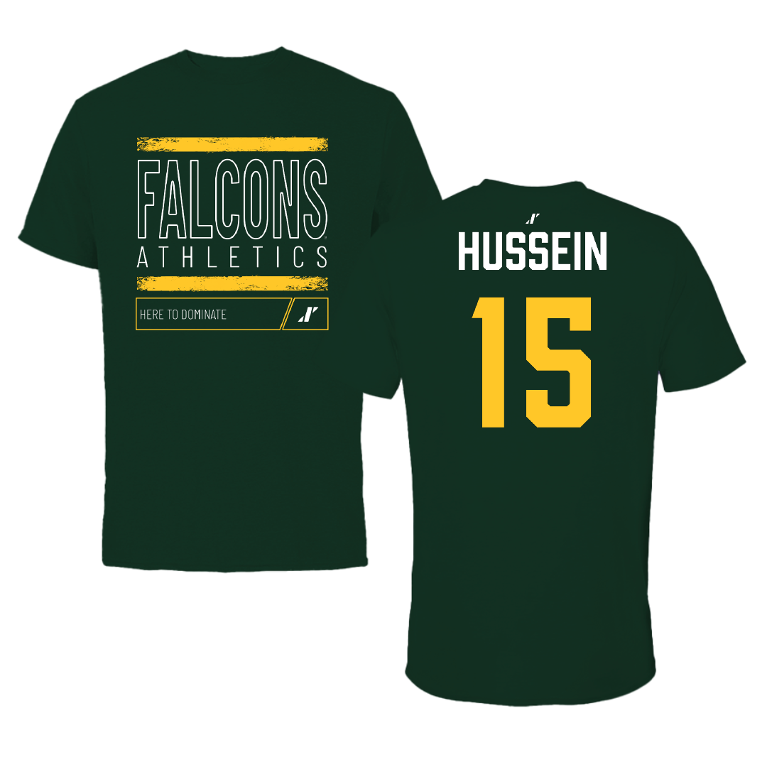 Fitchburg State University Football Forest Green Dominate Tee - #15 Abu Hussein