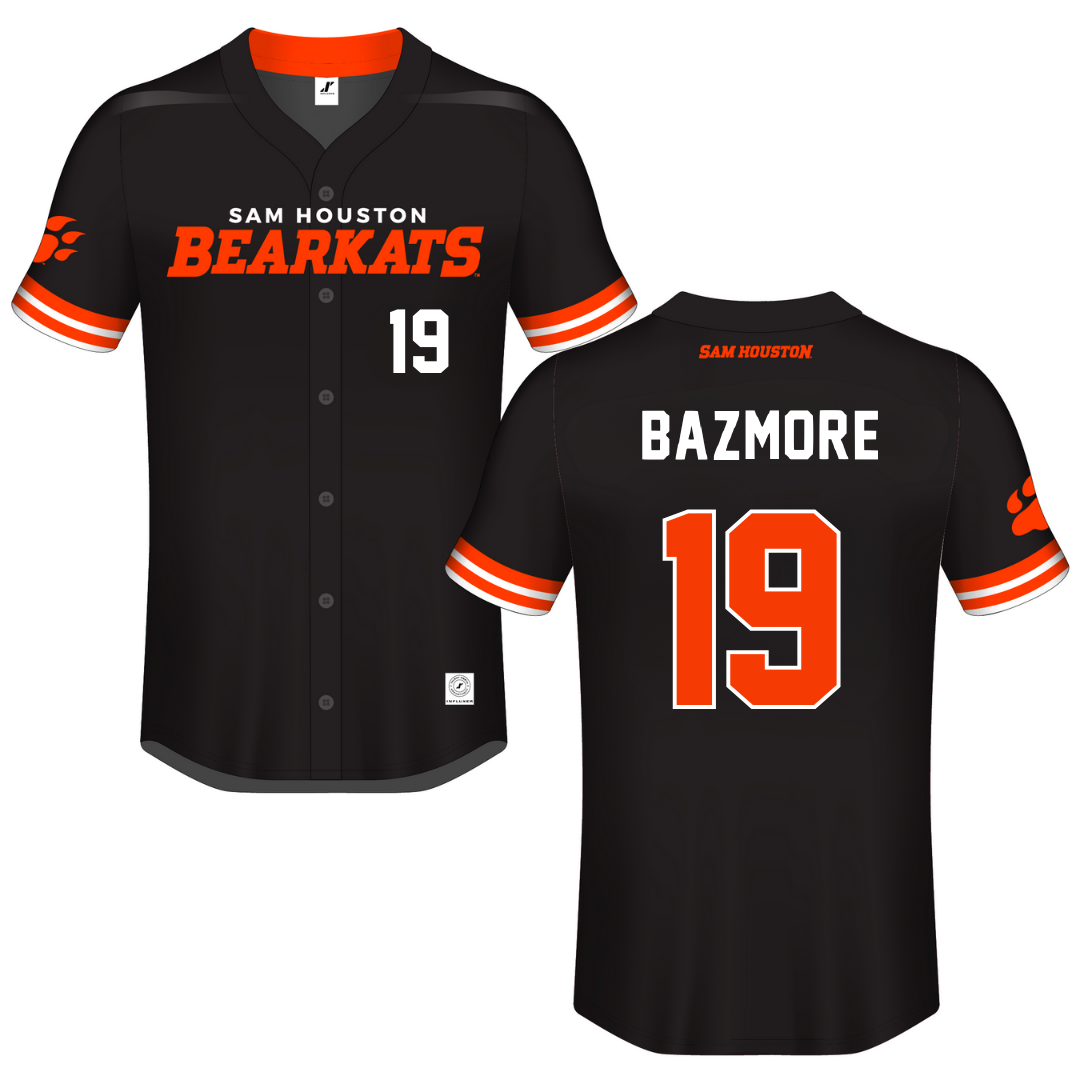 Sam Houston State University Black Button-Down Jersey - #19 Sean Bazmore