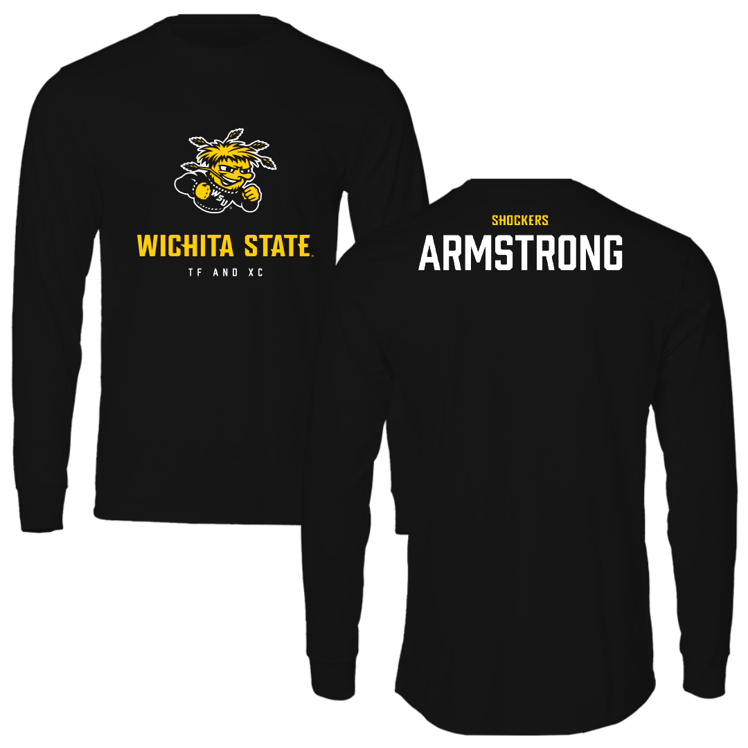 Wichita State University TF and XC Black Block Long Sleeve - Jabari Armstrong