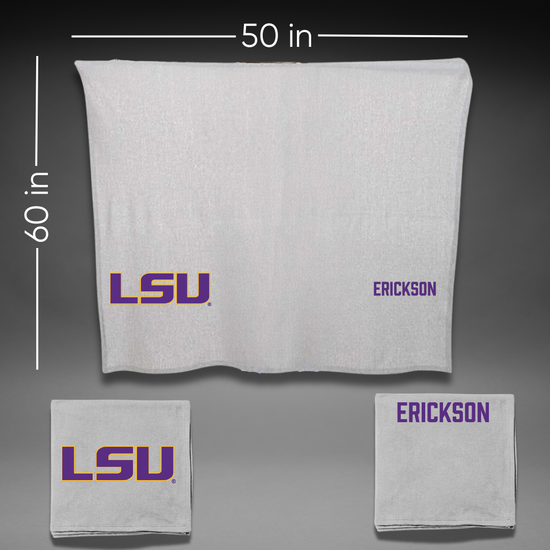 Louisiana State University Tennis Gray Blanket - Kenna Erickson