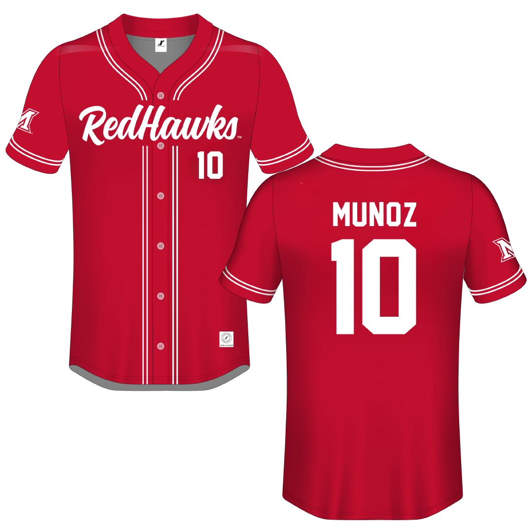 Miami University (Ohio) Red Button-Down Jersey - #10 Daina Munoz