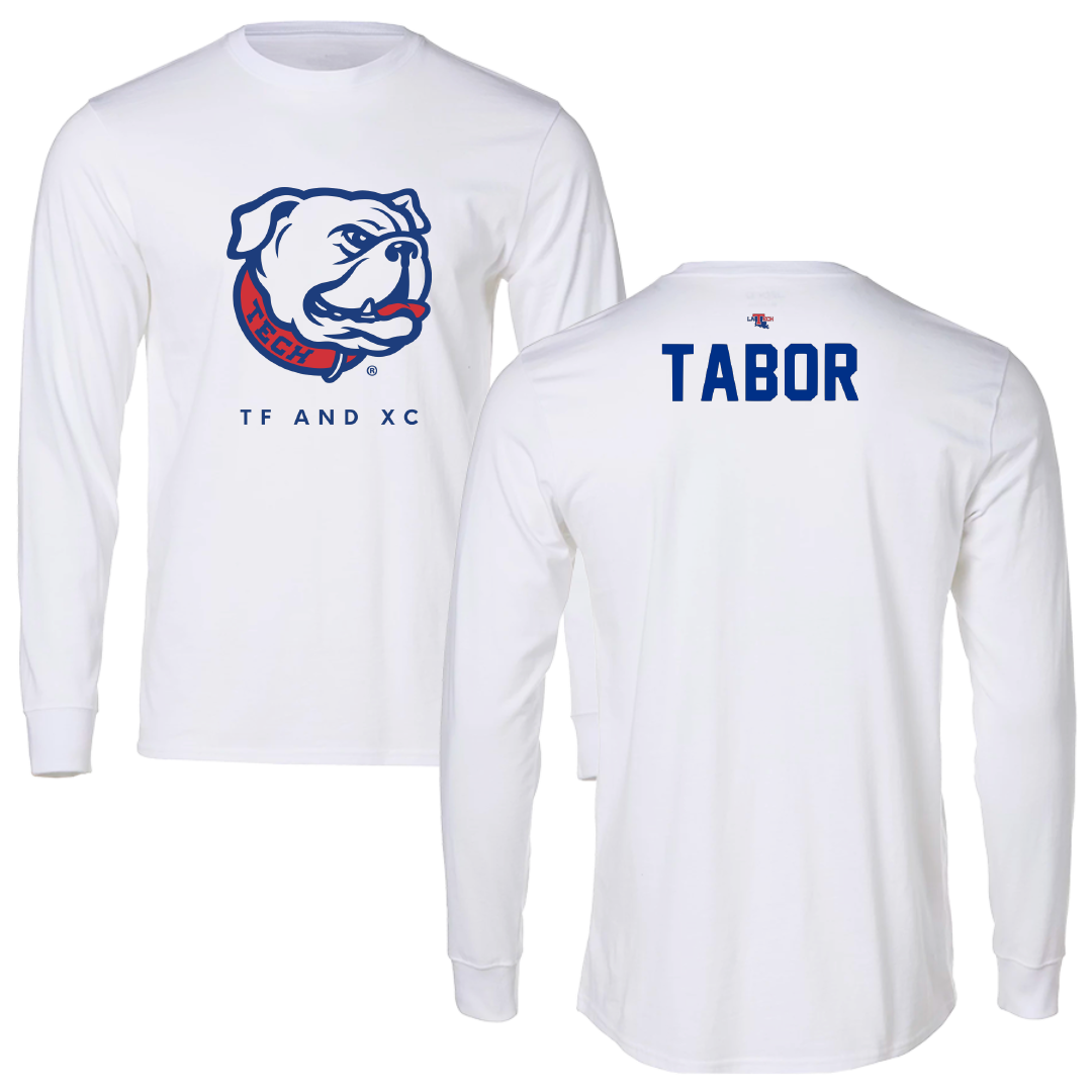 Louisiana Tech University TF and XC White Performance Long Sleeve - Jacob Tabor